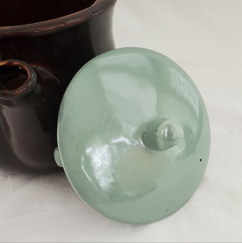 Vintage Red Wing Green Lid Brown Teapot Coffee Pot - Picture 5 of 10